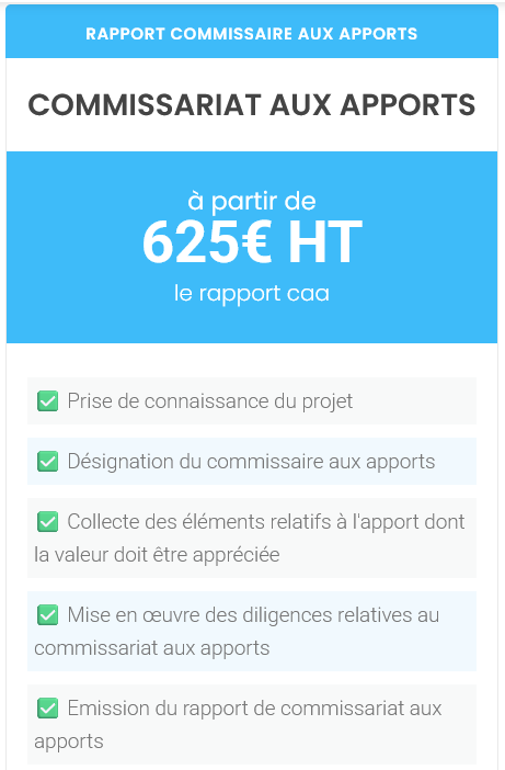 commissaire aux apports prix